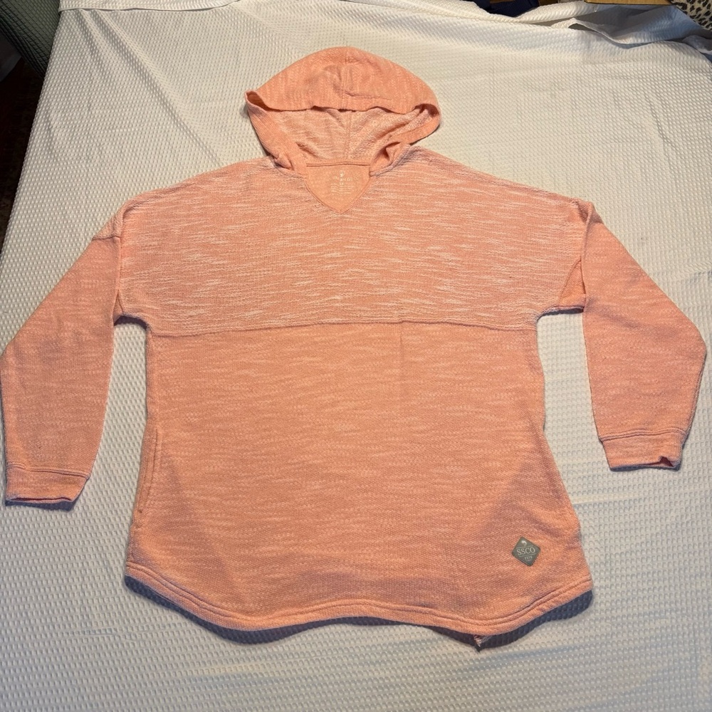 The Southern Shirt Company Peach Hoodie with white specs women’s size XL